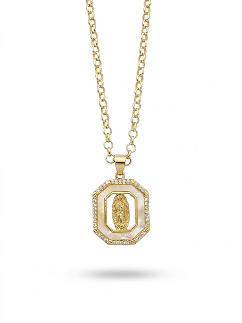 Cadena Rolo Virgen de Guadalupe (50 cm)