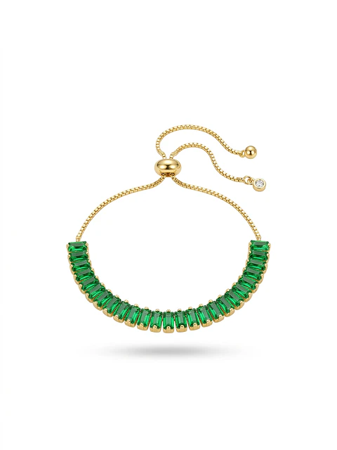 Pulsera Ajustable Emerald Baguette