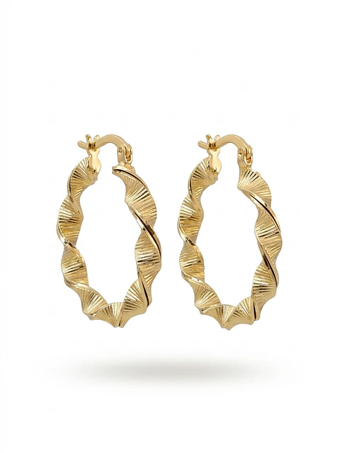 Aros Enroscados bañados en oro 18 k 