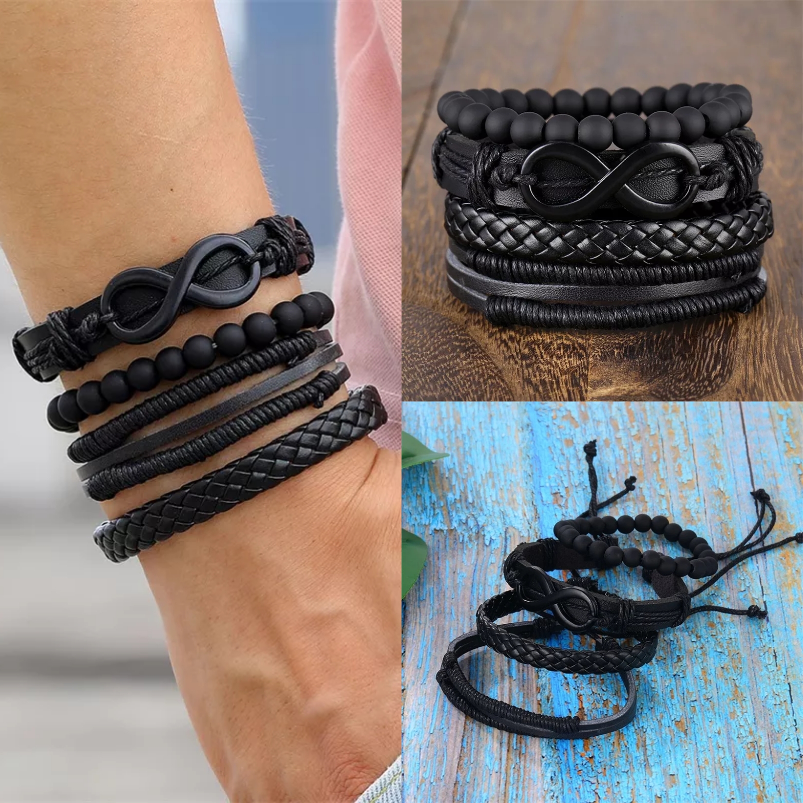 Pulseras Set de cuero