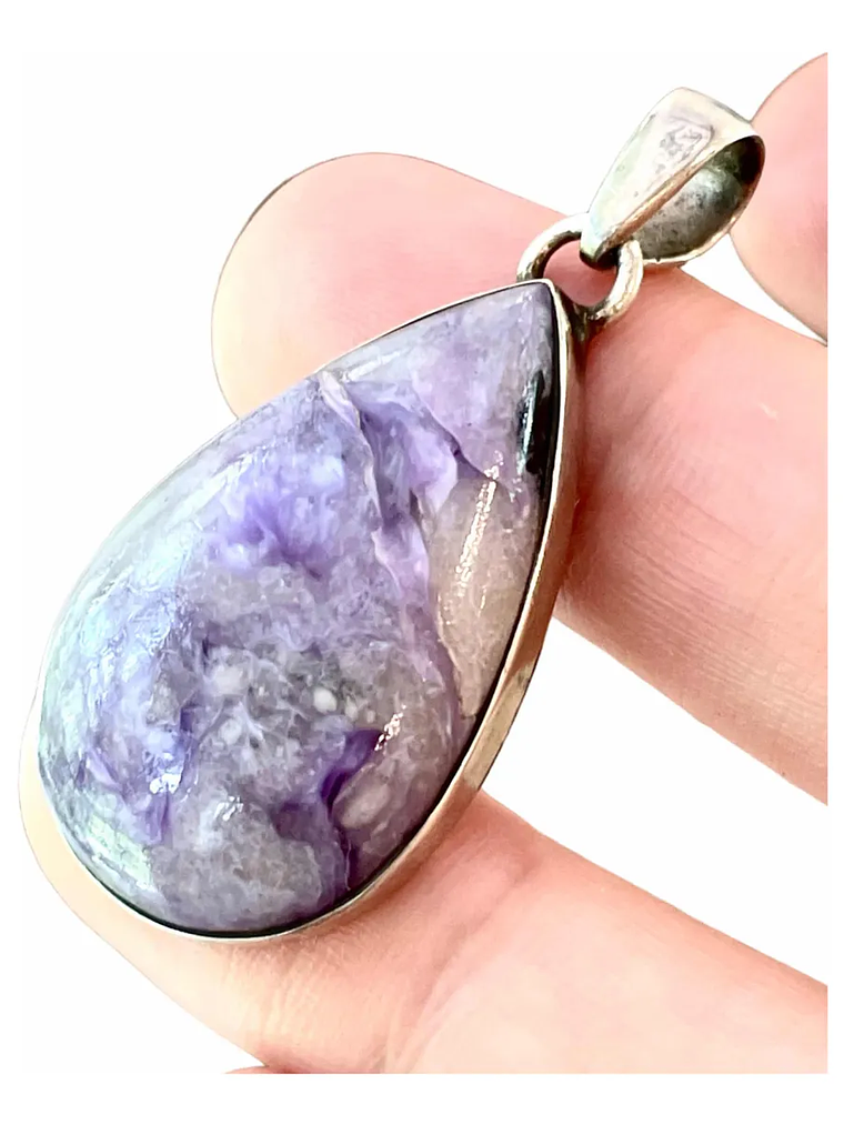 COLGANTE CHAROITA DE SIBERIA PLATA 925 4