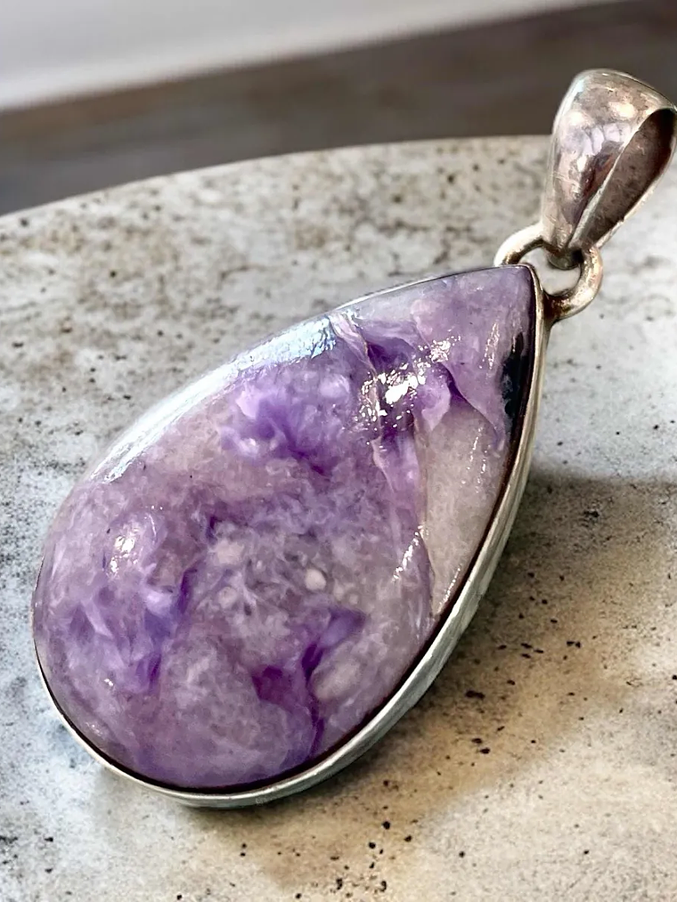 COLGANTE CHAROITA DE SIBERIA PLATA 925 1