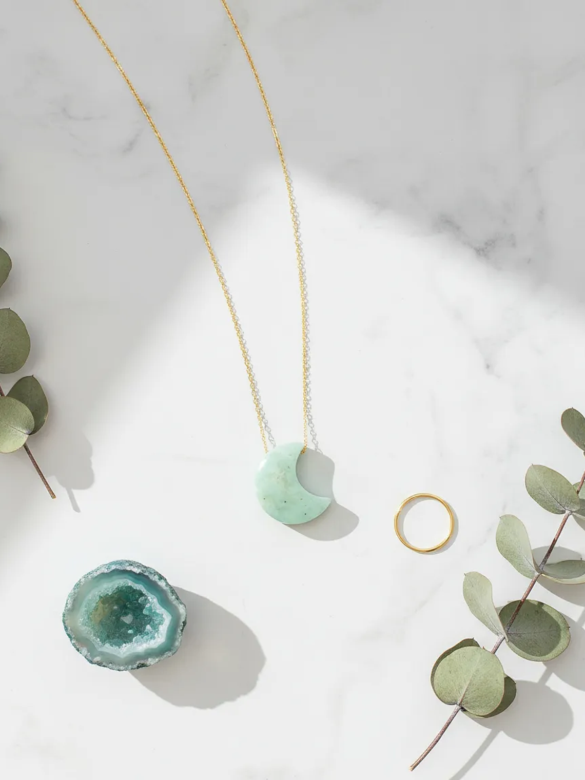 COLLAR MEDIA LUNA AMAZONITA  9