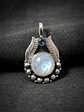 COLGANTE PIEDRA LUNA ARCOIRIS Y APATITA AZUL NEON PLATA 925 - Miniatura 4