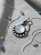 COLGANTE PIEDRA LUNA ARCOIRIS Y APATITA AZUL NEON PLATA 925 - Miniatura 5