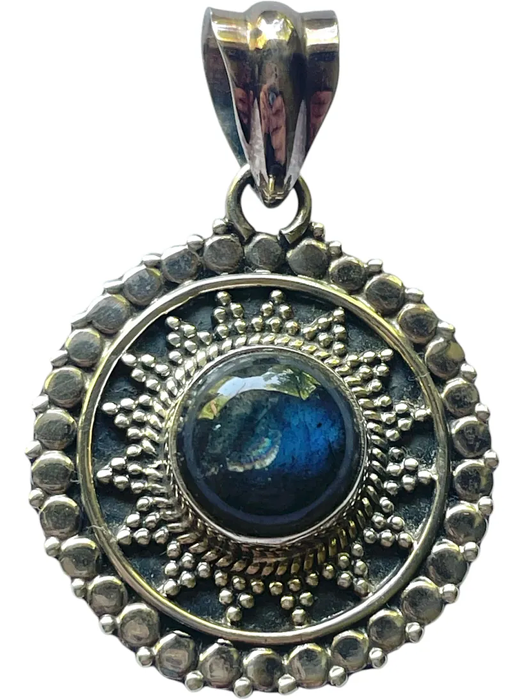 COLGANTE LABRADORITA AZUL PLATA 925 4