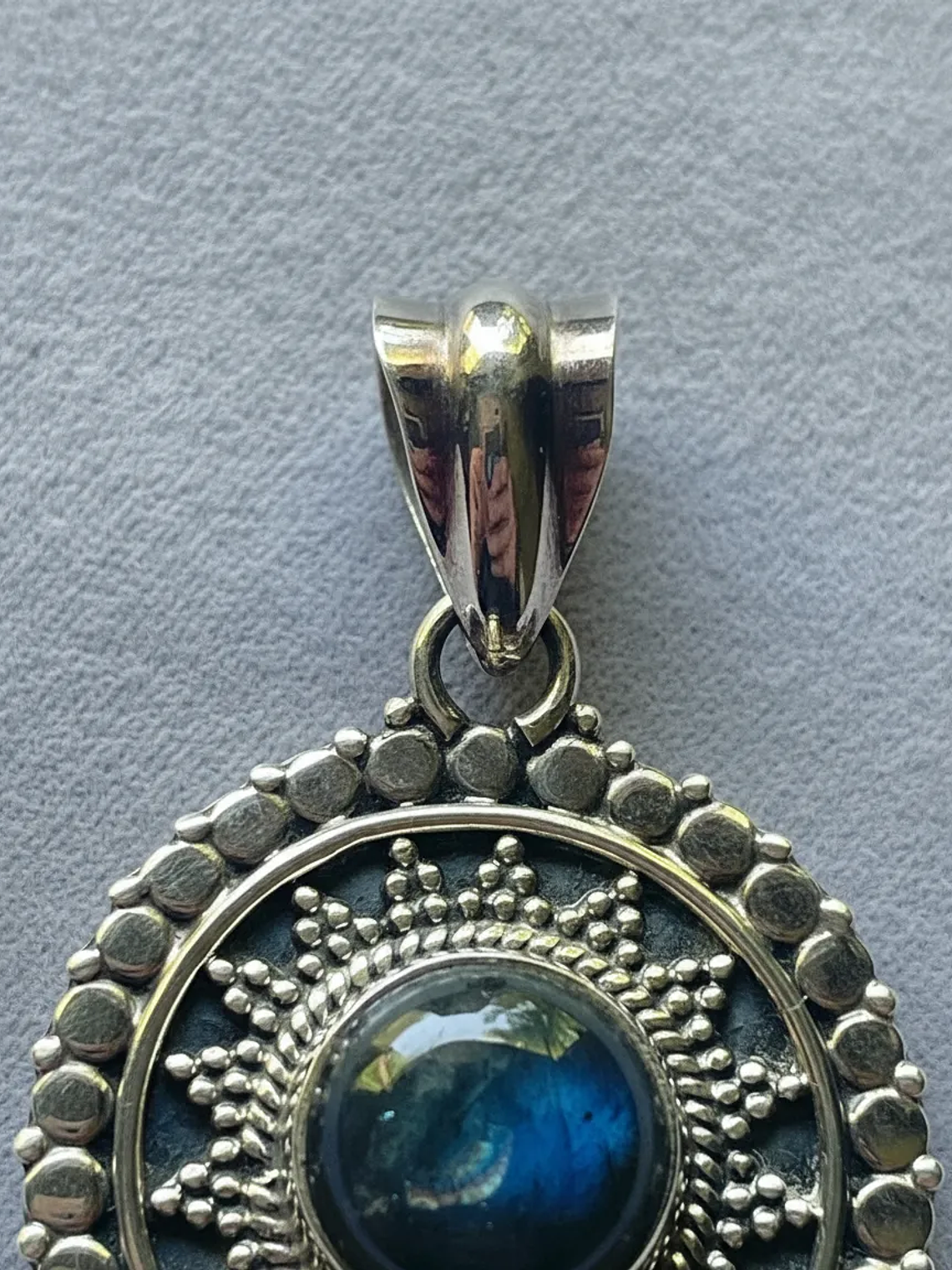 COLGANTE LABRADORITA AZUL PLATA 925 7