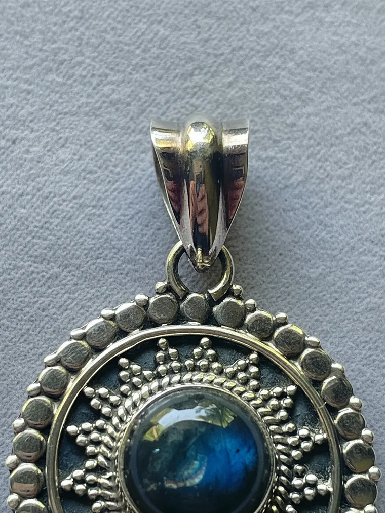 COLGANTE LABRADORITA AZUL PLATA 925 7