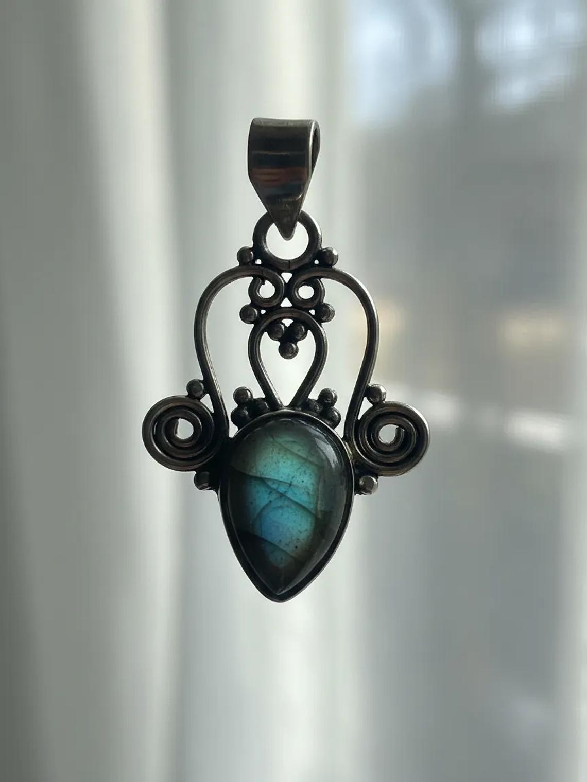 COLGANTE DE LABRADORITA DE FINLANDIA PLATA 925 2