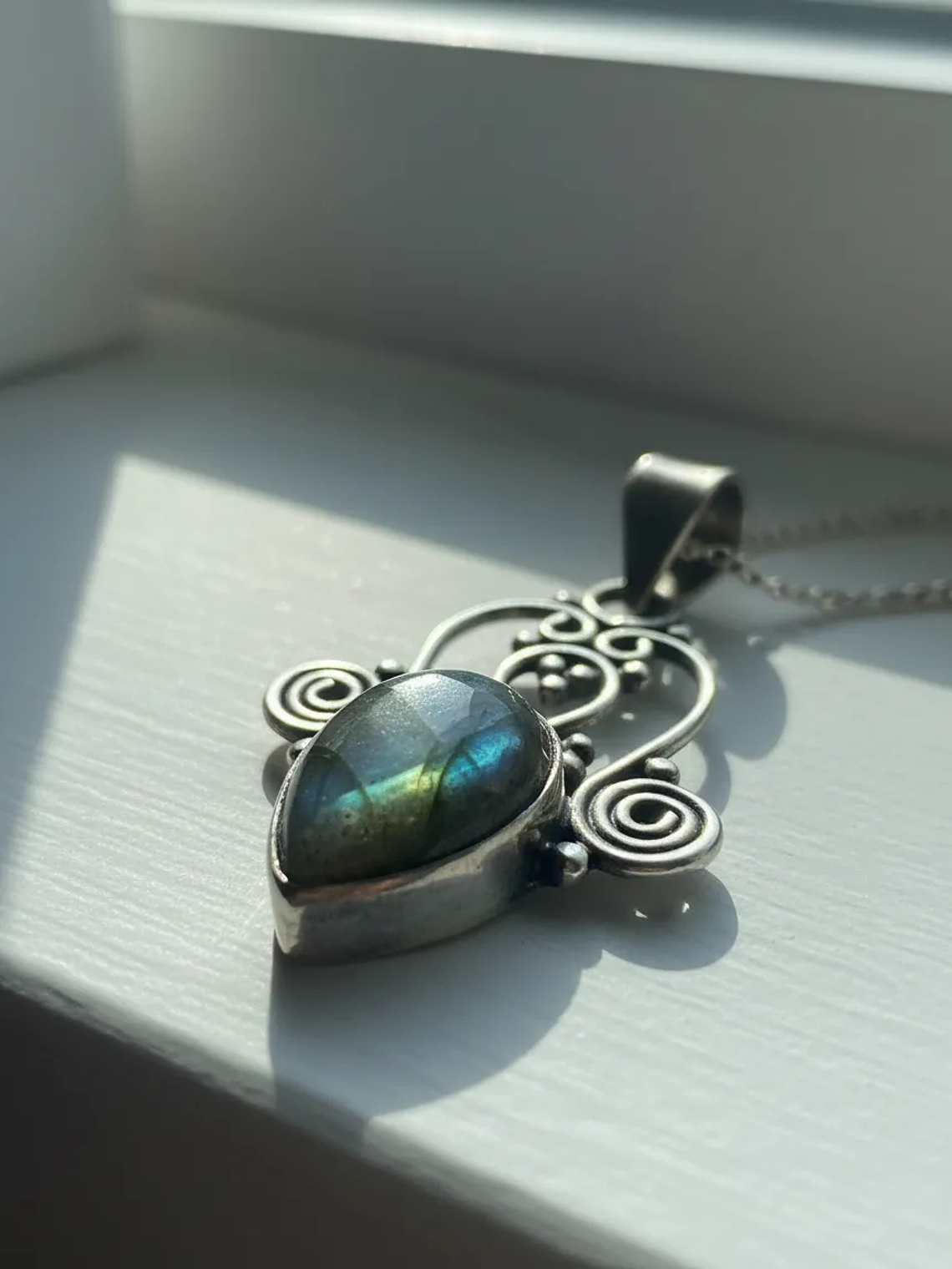 COLGANTE DE LABRADORITA DE FINLANDIA PLATA 925 1