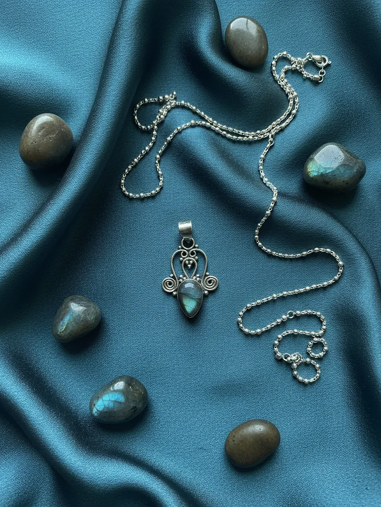 COLGANTE DE LABRADORITA DE FINLANDIA PLATA 925 7