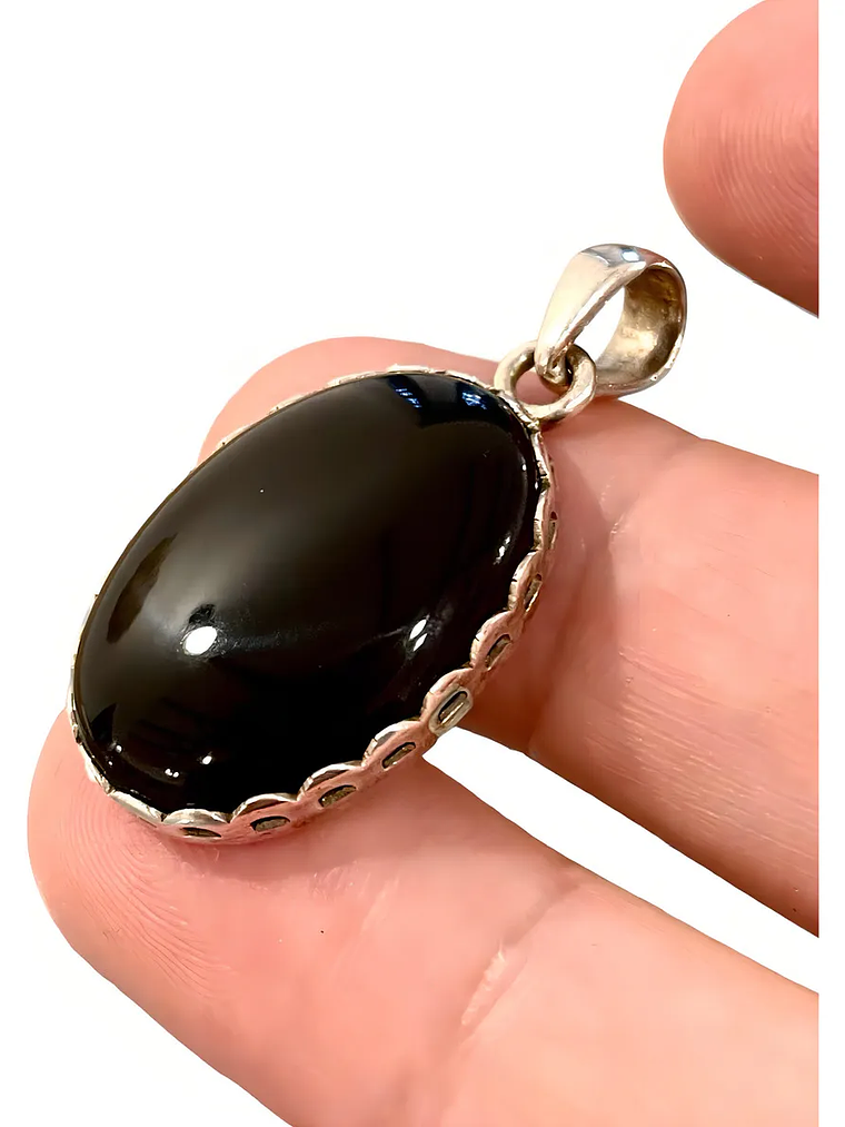 COLGANTE DE ONIX NEGRO PLATA 925 3