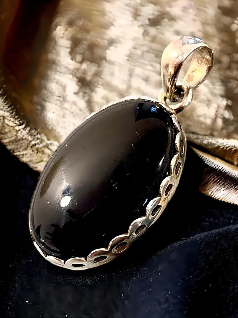 COLGANTE DE ONIX NEGRO PLATA 925 4