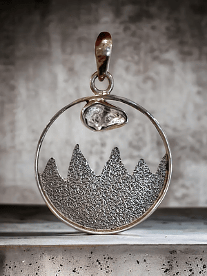 COLGANTE DIAMANTE HERKIMER MONTANAS DE PLATA 925