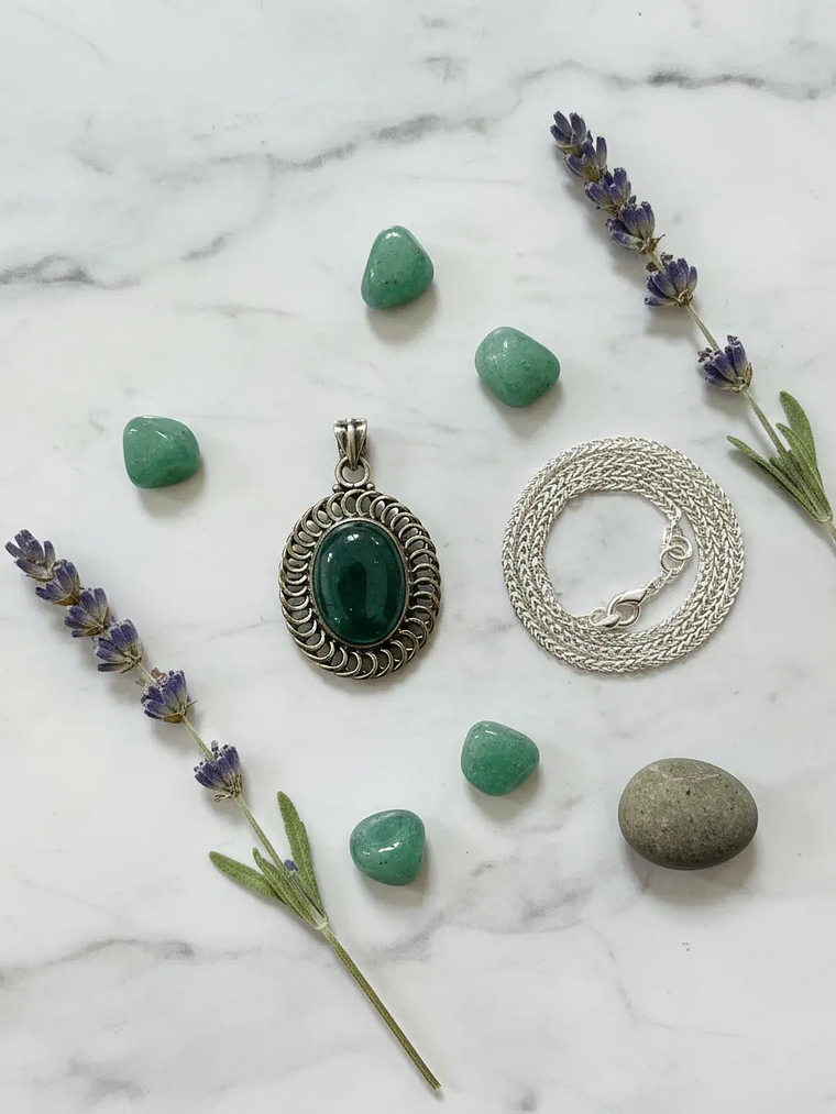 COLGANTE MEDALLON AVENTURINA VERDE 2