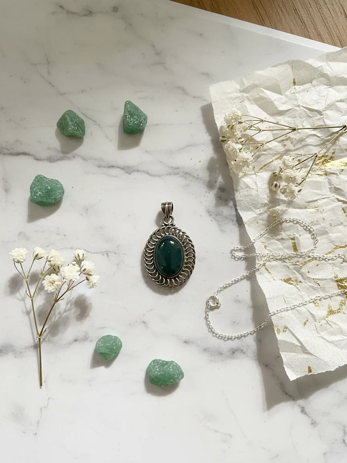 COLGANTE MEDALLON AVENTURINA VERDE 4