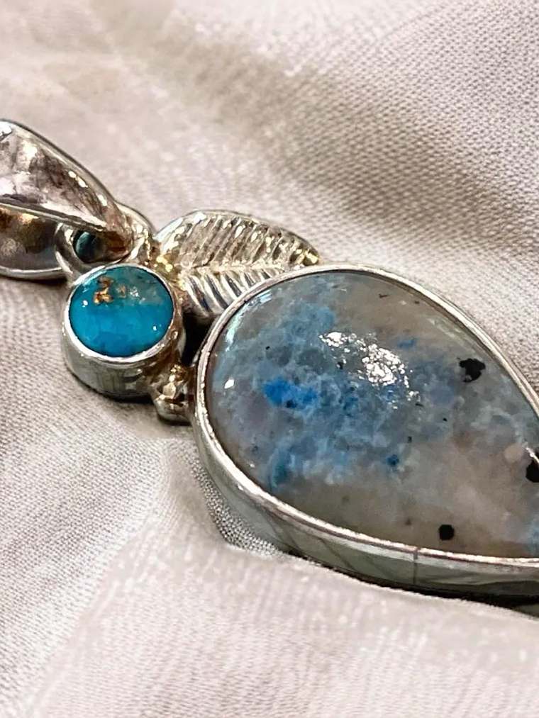 COLGANTE CANVASITA Y TURQUESA AZUL PLATA 925 1