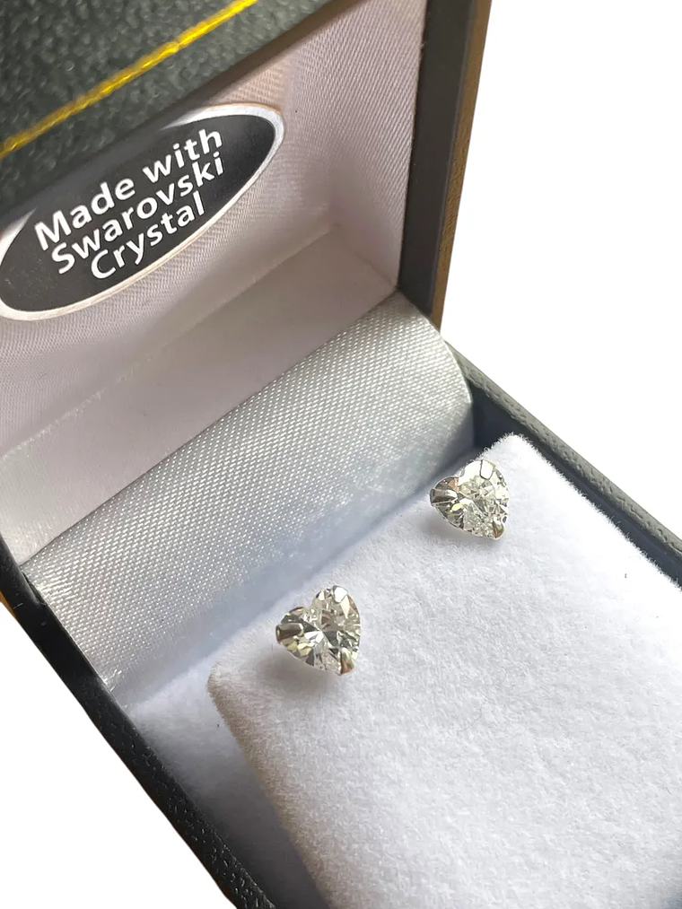 AROS PUNTO DE LUZ CORAZON CRISTAL SWAROVSKI PLATA 925 9