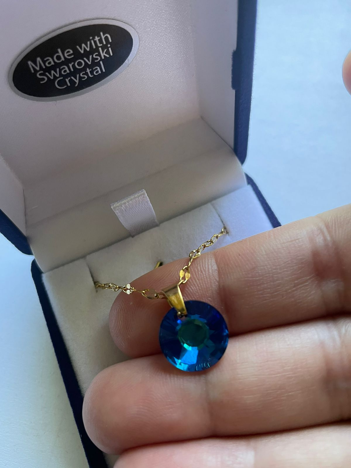 Collar punto de luz sun azul cristal austriaco 2