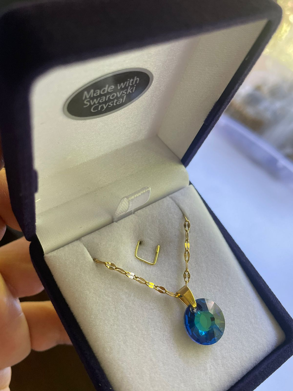 Collar punto de luz sun azul cristal austriaco 4