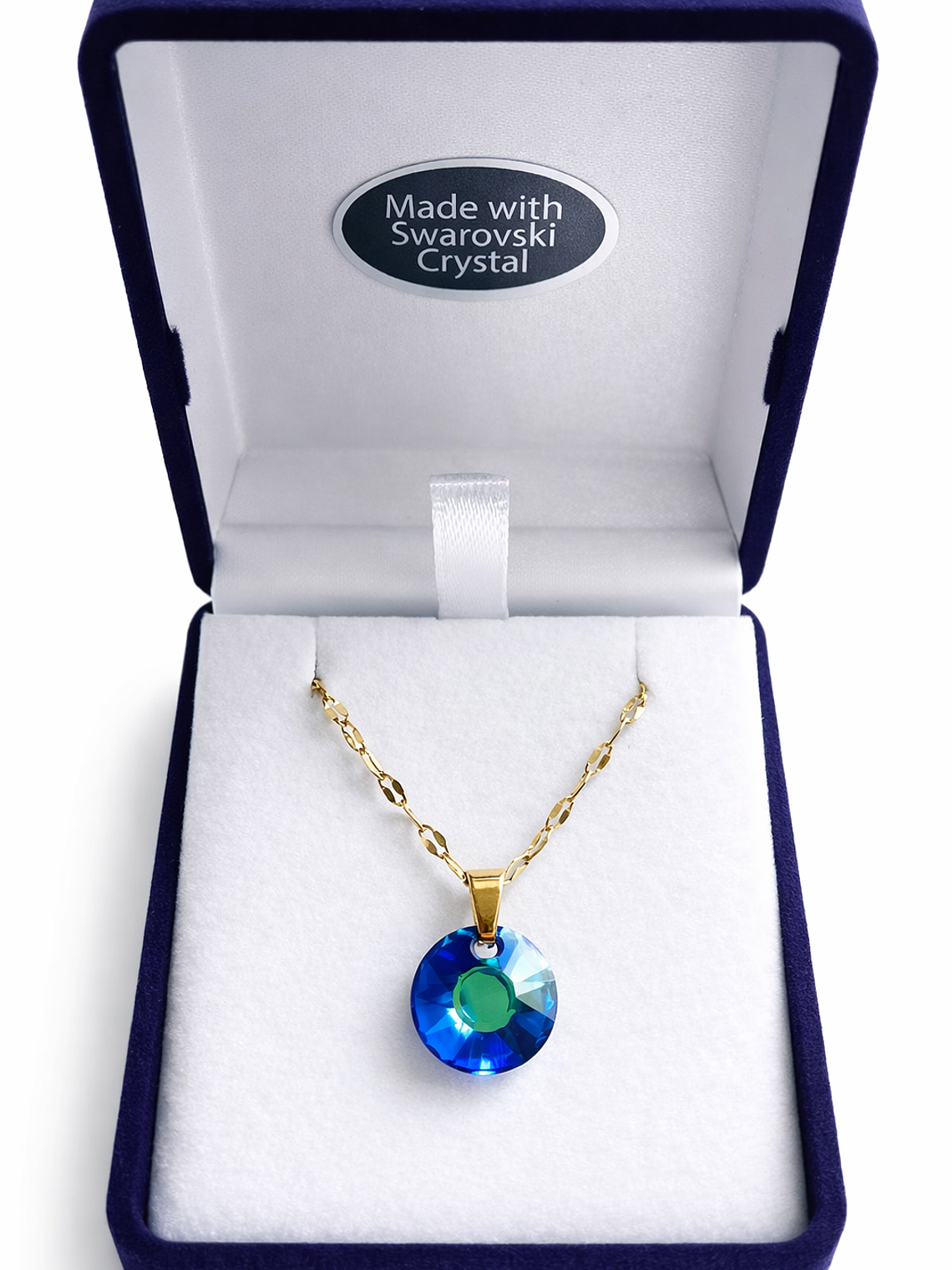 Collar punto de luz sun azul cristal austriaco 1