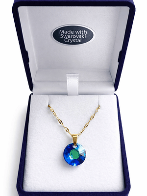 Collar punto de luz sun azul cristal austriaco