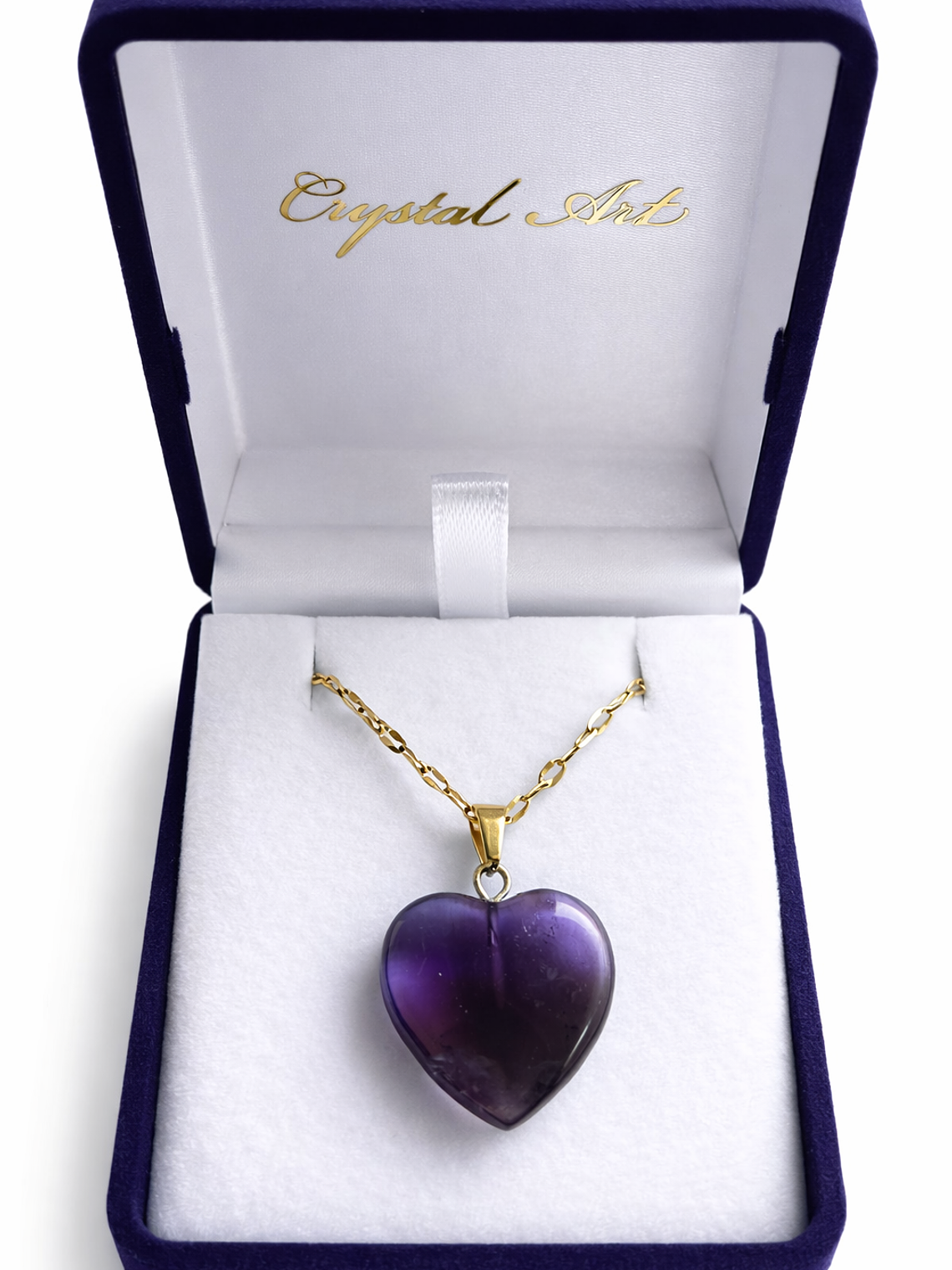 Collar corazon de amatista enchape oro 18k 1