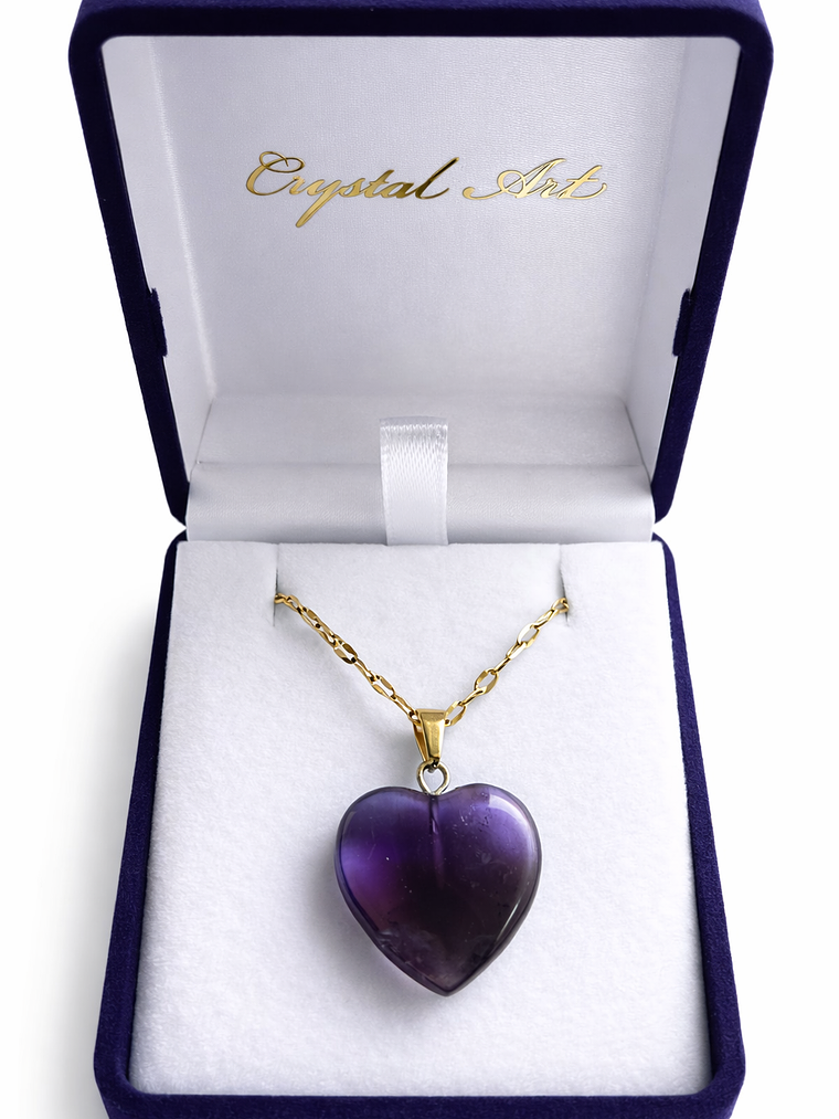 Collar corazon de amatista enchape oro 18k 1