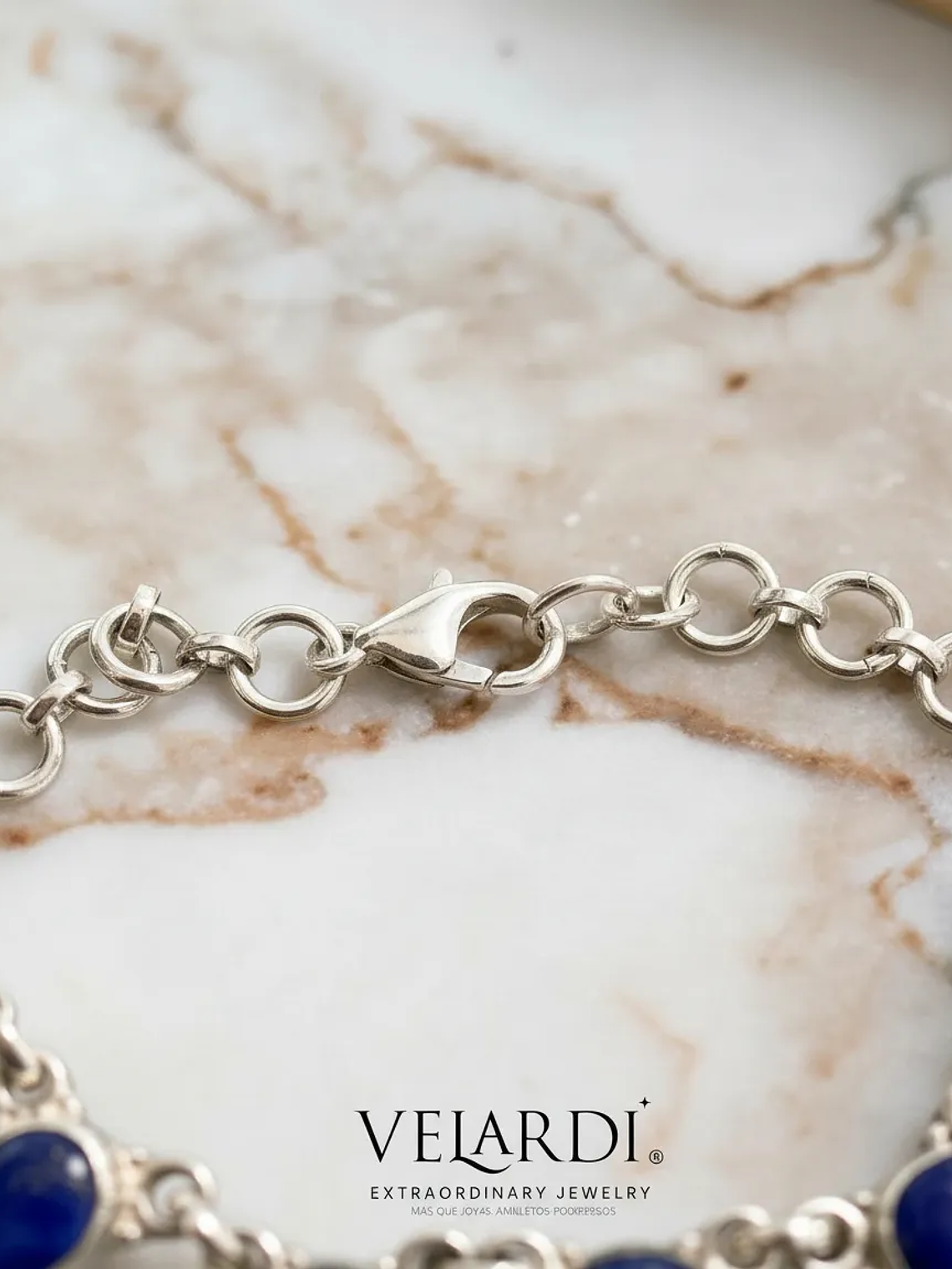 Pulsera Lapislazuli de Afganistan en Plata 925 4