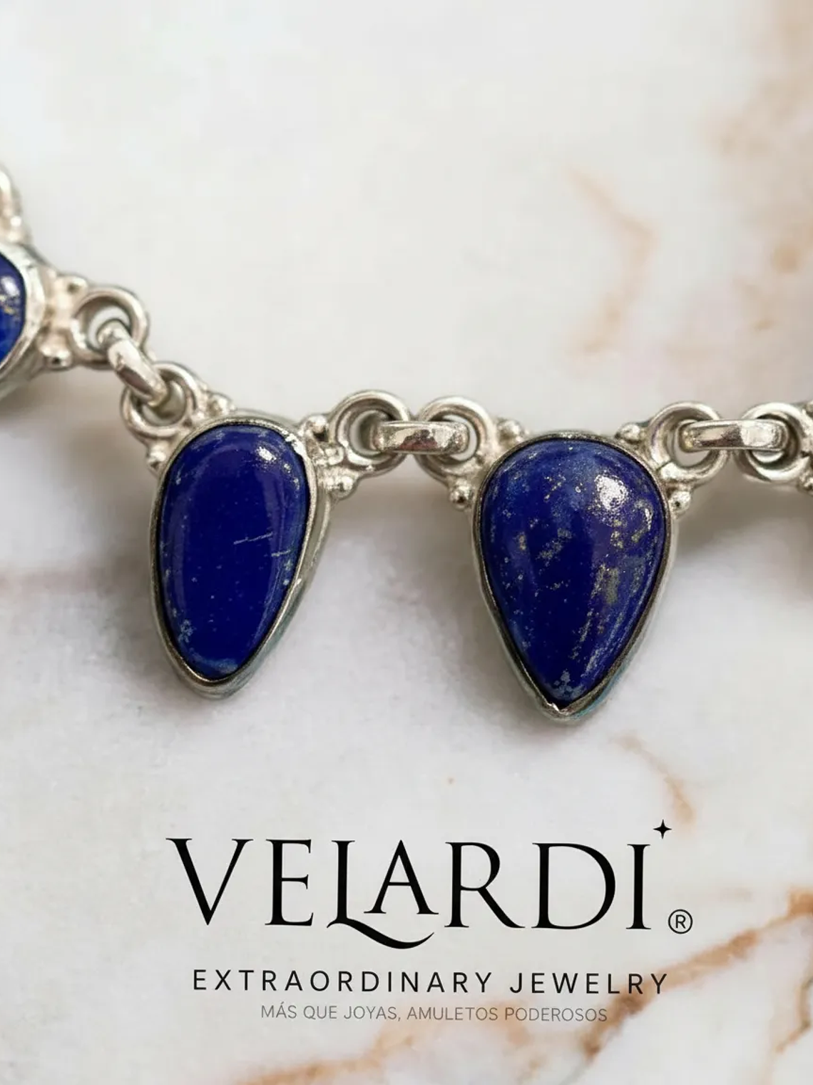 Pulsera Lapislazuli de Afganistan en Plata 925 5