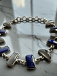 Pulsera lapislazuli de afganistan y Piedra Luna arcoiris de la india Plata 925 - Miniatura 5