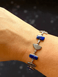 Pulsera lapislazuli de afganistan y Piedra Luna arcoiris de la india Plata 925 - Miniatura 6