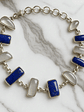 Pulsera lapislazuli de afganistan y Piedra Luna arcoiris de la india Plata 925 - Miniatura 1
