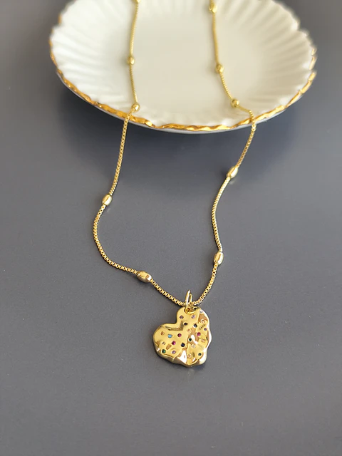 corazón circonias de colores