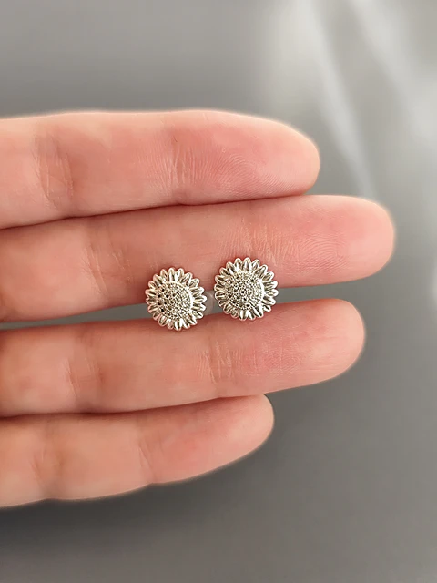 Girasol baño en plata