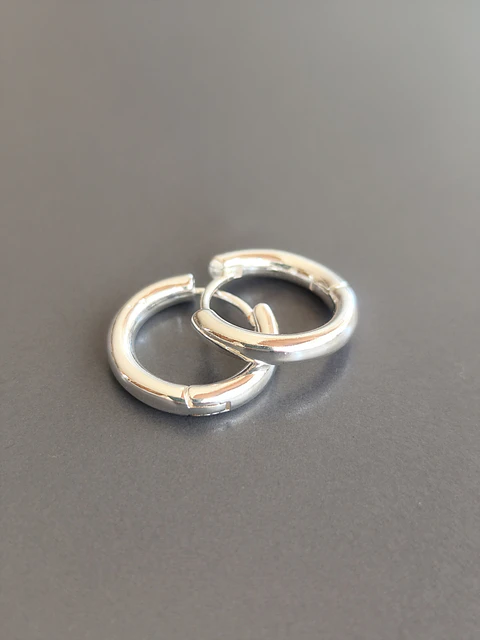 Argollla simple baño en plata