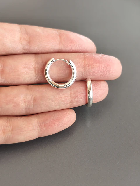 Argollla simple baño en plata