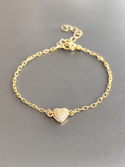 pulsera corazón cristal
