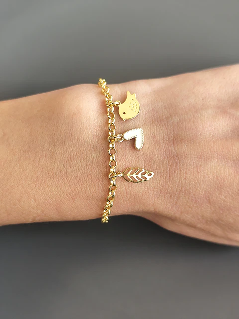 pulsera triple charms