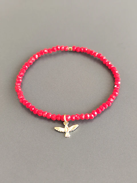 pulsera cristal rojo espiritu santo