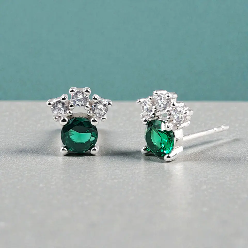 Aros Corona | Plata 925 baño de rodio 3
