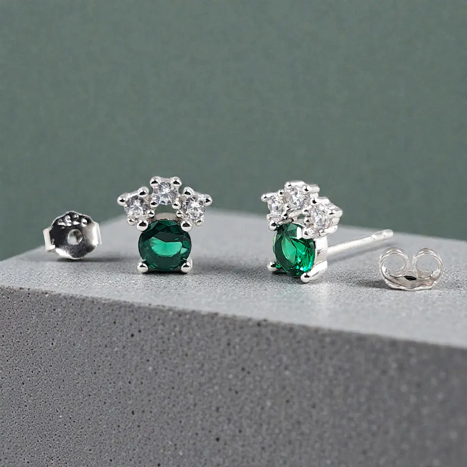 Aros Corona | Plata 925 baño de rodio 4