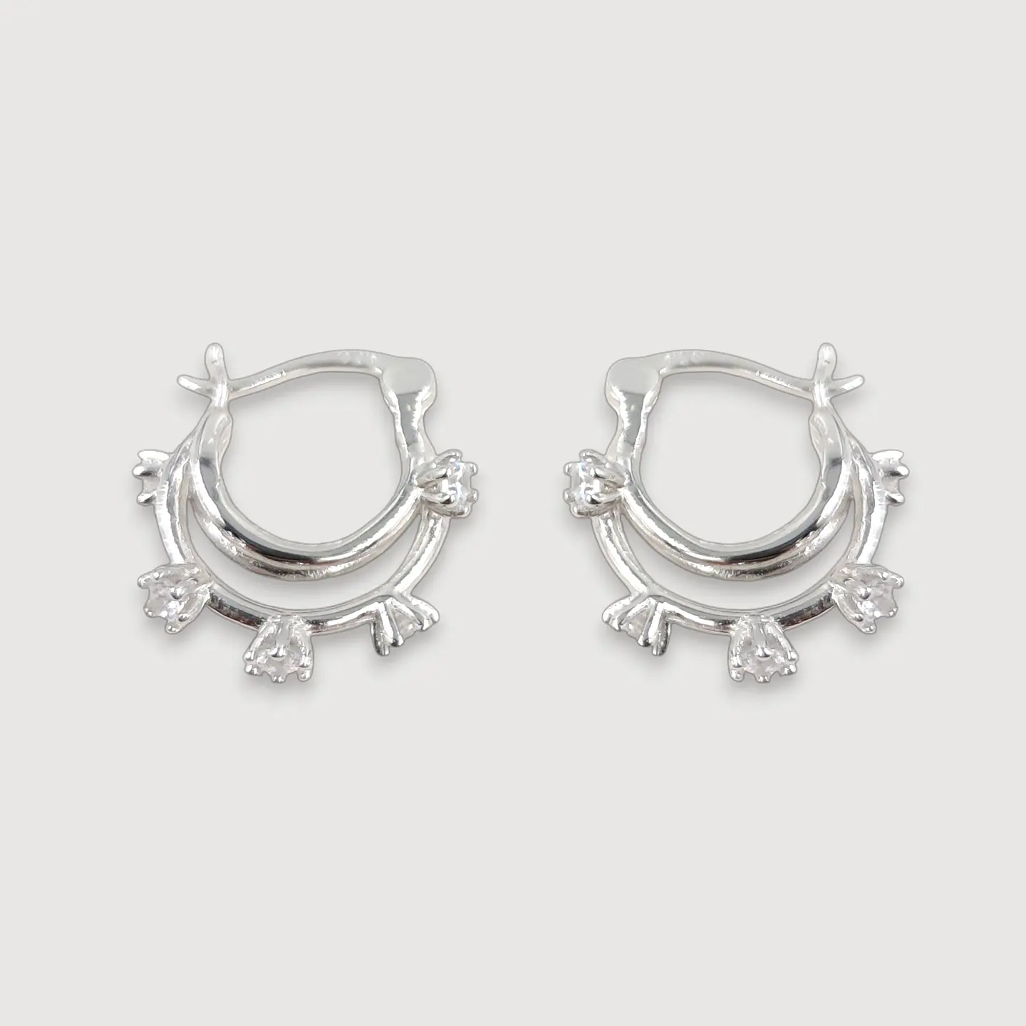 Argollas Jardín | Plata 925 baño de rodio 1