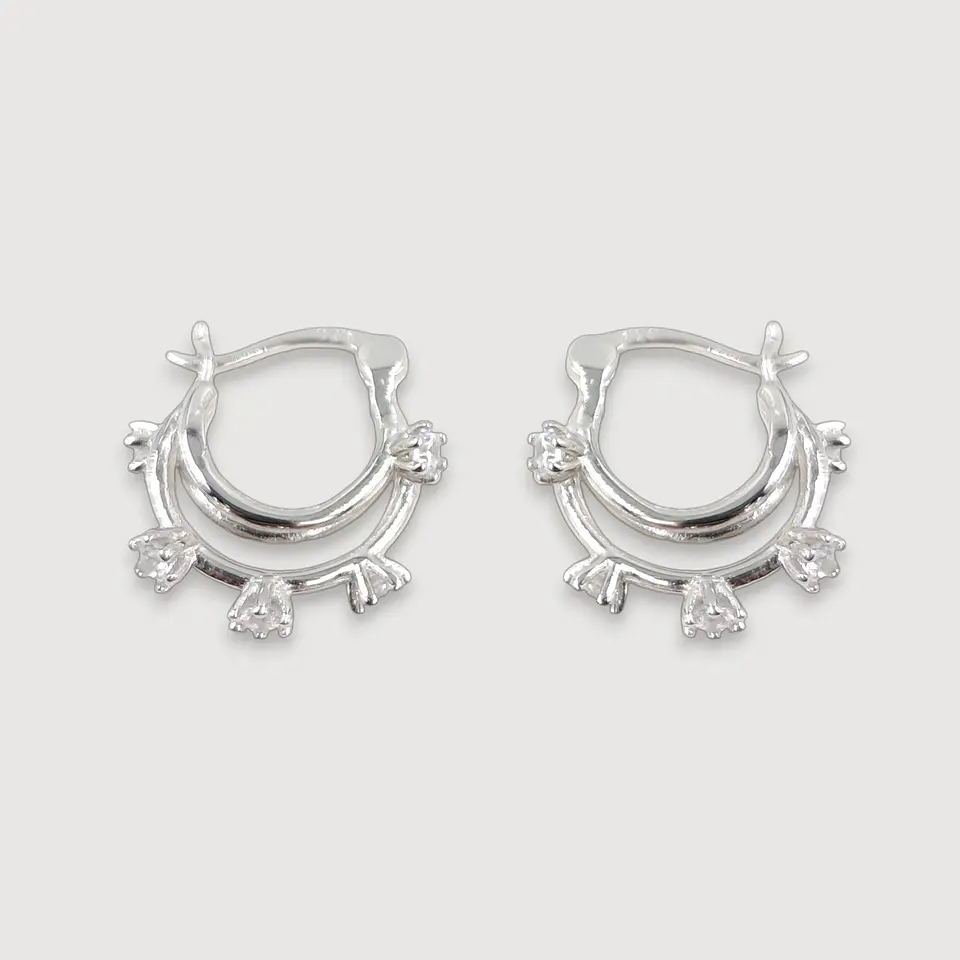 Argollas Jardín | Plata 925 baño de rodio 1