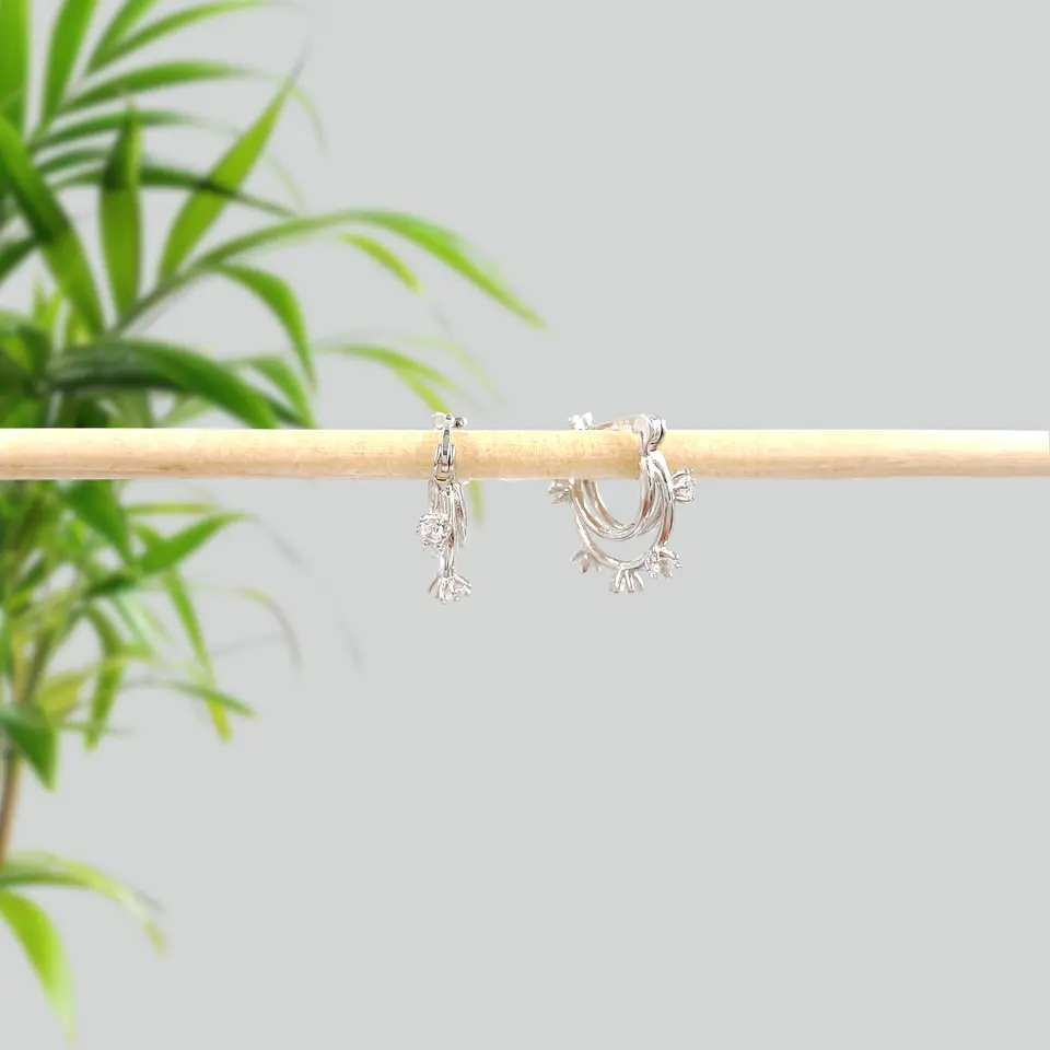 Argollas Jardín | Plata 925 baño de rodio 4