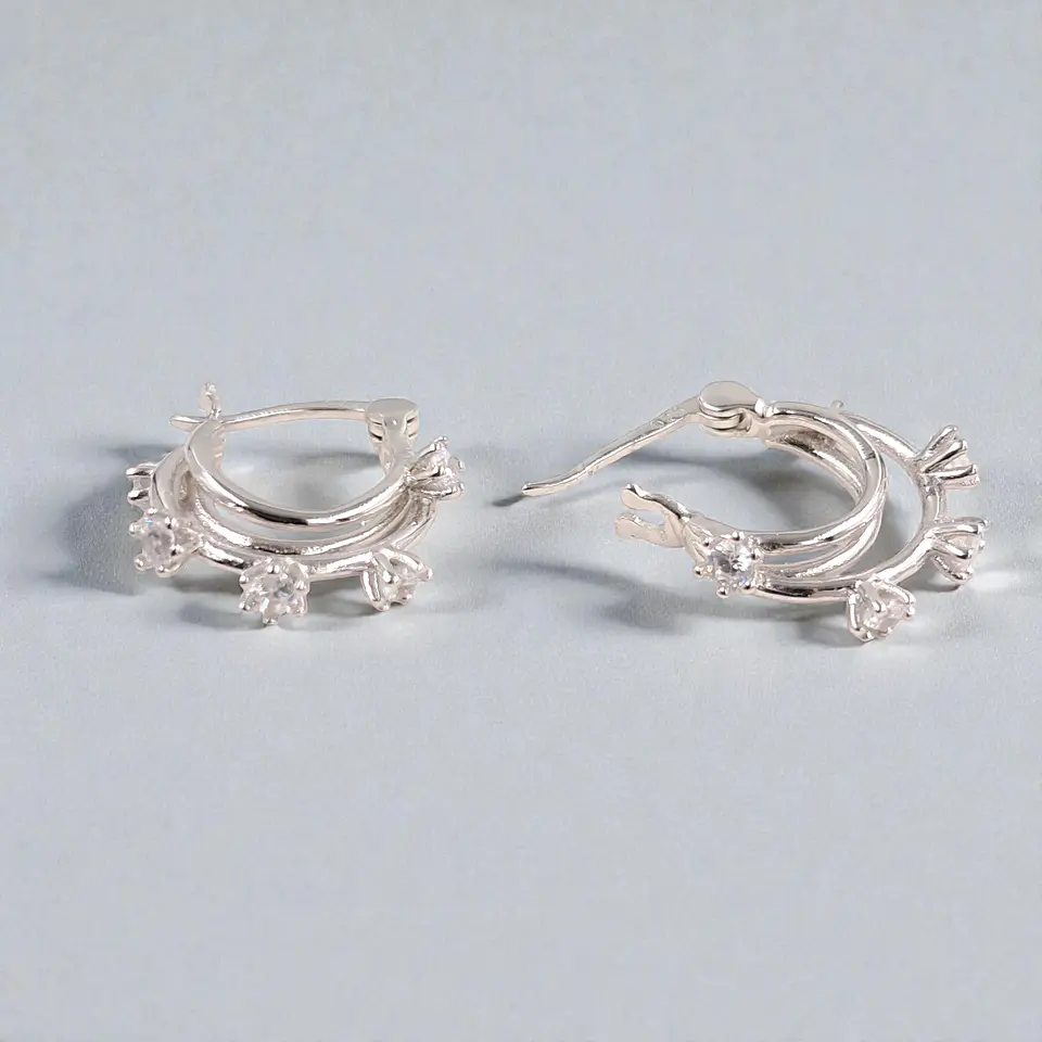 Argollas Jardín | Plata 925 baño de rodio 3
