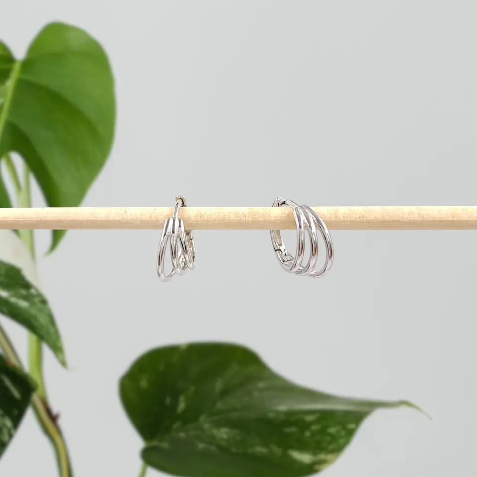 Argollas Chiara | Plata 925 baño de rodio 4
