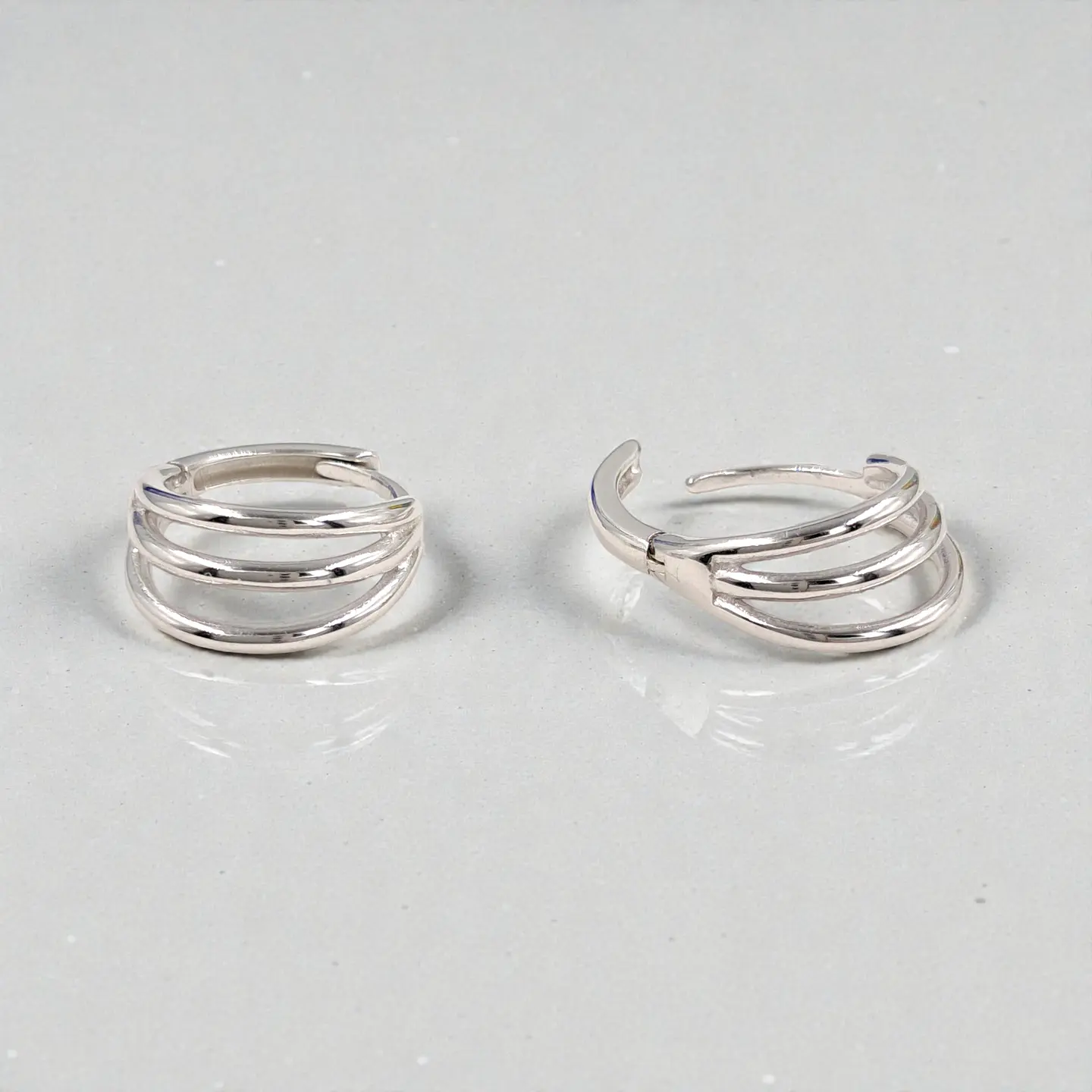 Argollas Chiara | Plata 925 baño de rodio 3