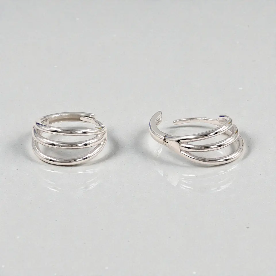 Argollas Chiara | Plata 925 baño de rodio 3
