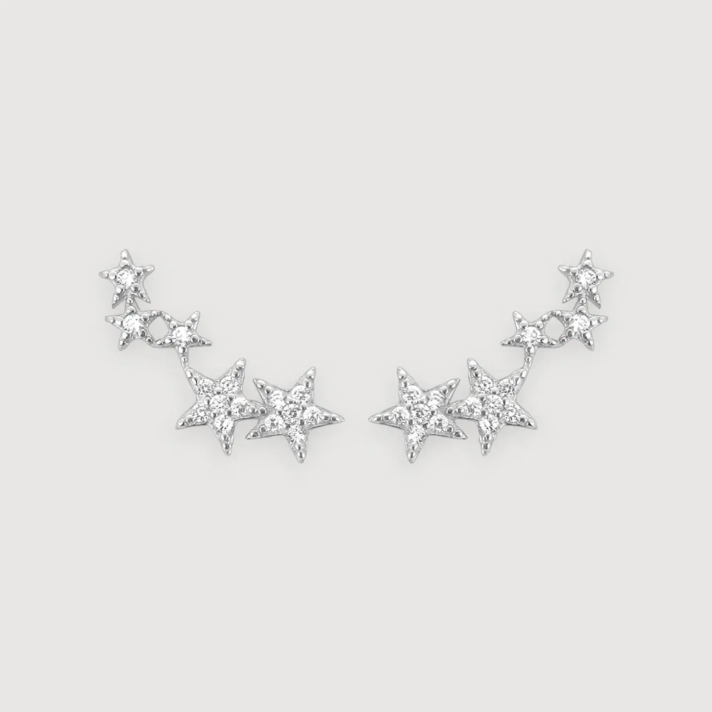 Aros Estrella con Zirconias | Plata 925 baño de rodio 1